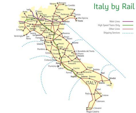 Northern Italy Rail Map Map Of Northern Italy Train Routes Southern