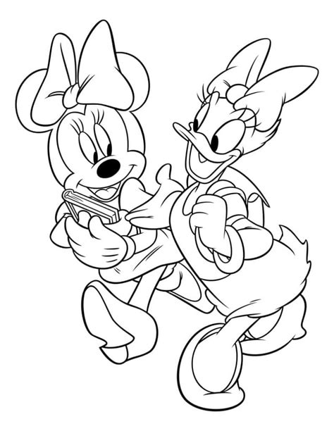 Dibujos De Minnie Mouse Y Pata Daisy Para Colorear Para Colorear