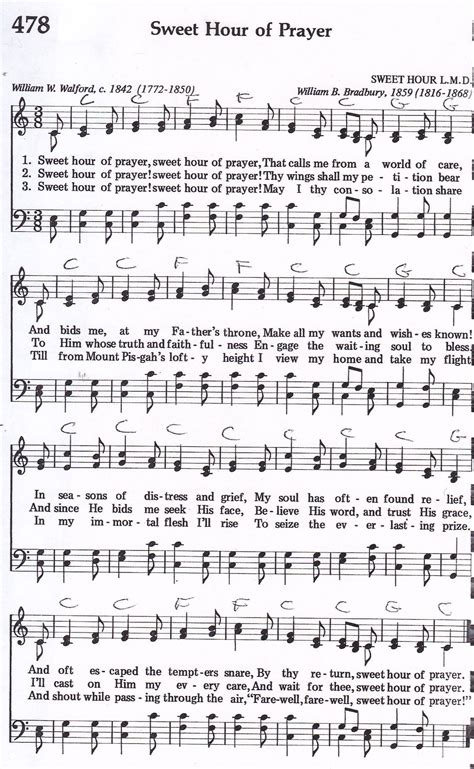 Sweet Hour Of Prayer Hymn Satb Christian Song Lyrics Gospel Song