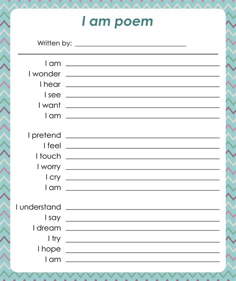 I Am Poem 10 Free Pdf Printables Printablee