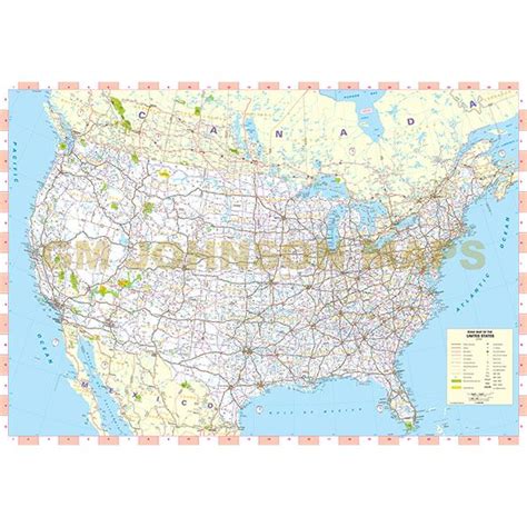 United States United States Highway Map Gm Johnson Maps
