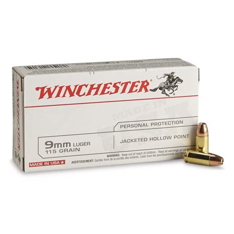 Winchester Usa 9mm Luger Jhp 115 Grain 50 Rounds 95193 9mm