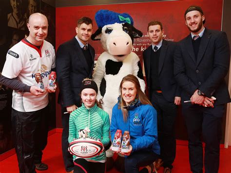 Dale Farm ‘lucky Cow Winners Meet Ulster Rugby Stars Lovebelfast