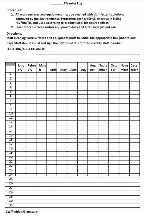 Cleaning Report Template