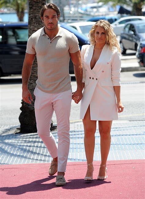 towie s danielle armstrong and james lock share a kiss for the cameras