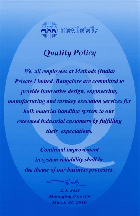 Quality Policy Methods India Private Limited
