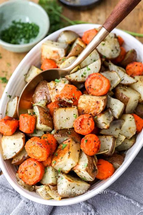 For this recipe we use a boneless chuck roast but there are several different cuts of beef you can use. Roasted Potatoes and Carrots {Just 5 Ingredients} - Spend With Pennies