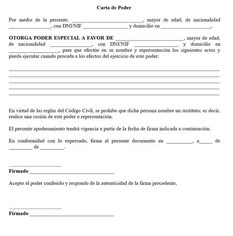 Carta De Poder In English IMAGESEE