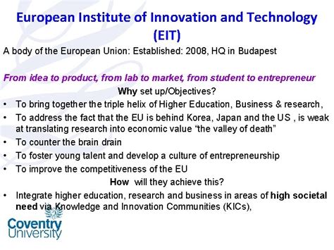 European Institute Of Innovation And Technology Eit Knowledge