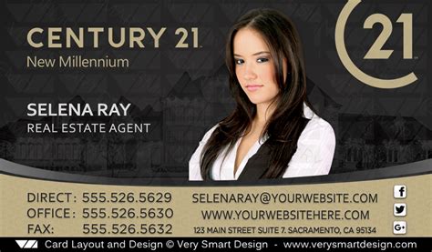 New C21 Logo Agent Real Estate Business Cards Century 21 Design 1d Real Estate Business Cards
