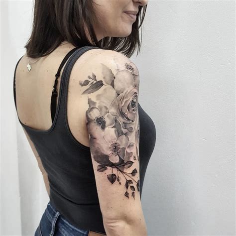 48 Beautiful Rose Tattoo Ideas For Summer Upper Half Sleeve Tattoos