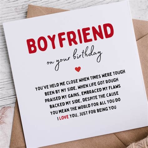 Personalised Boyfriend Birthday Card Boyfriend Poem Etsy