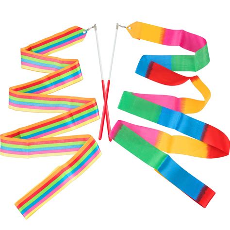 Buy Ancirs 2 Pack 2 Meter Dance Ribbons Rainbow Streamers Rhythmic