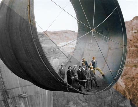 The Hoover Dam Under Construction 1935 Dynamichrome Viewfinder Medium