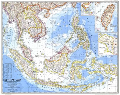 Southeast Asia 1968 Wall Map By National Geographic Mapsales