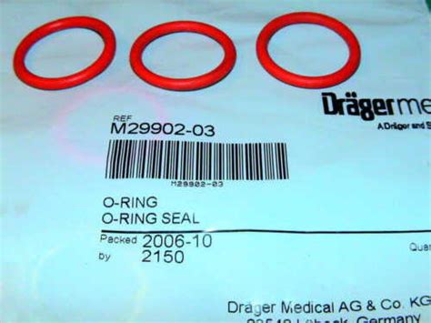 3x DrÄger M29902 O Ring Seal Beatmung Narkosegerät Ring Dichtringe