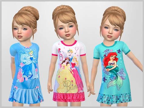 Toddler Princess Nighties Sims 4 Clothing Sims Baby Sims 4 Dresses
