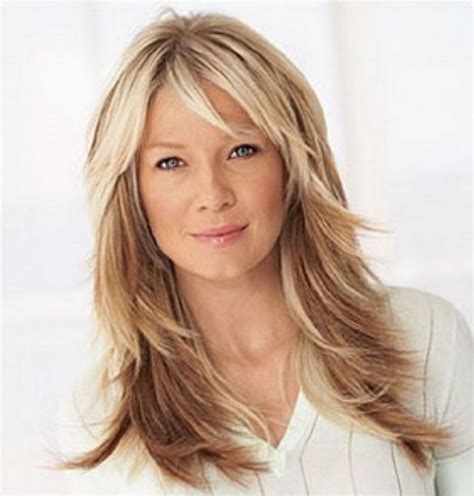 long layered haircuts for women over 40 wavy layered hairstyles with bangs hairstyle… haircuts