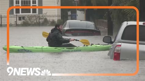 California Man Kayaks Down Flood Street Youtube