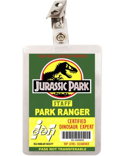 Jurassic Park Park Ranger Prop Id Badge Picclick My Xxx Hot Girl