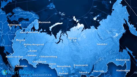 Russia Map With Rivers And Lakes