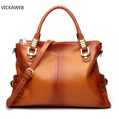 High Quality Women Handbag Vintage Large Shoulder Bags Genuine Leather