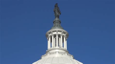 Freedom Statue From The United States Capitol Dome Congress In Sunny