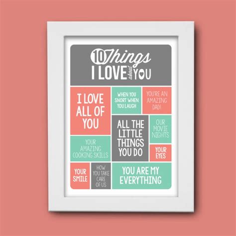 Personalised 10 Things I Love About You Poster Find Me A T