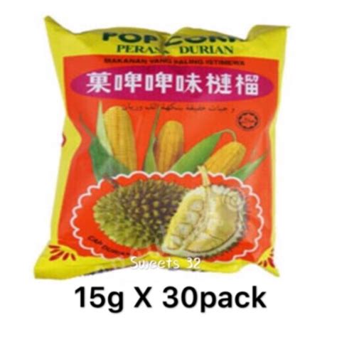 Pop Corn Durian Flavoured Corn Snacks 15gmx30packs Shopee Malaysia