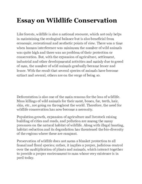 Doc Essay On Wildlife Conservation Miraz Azad