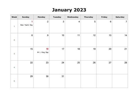 Printable January 2023 Calendar 5 Free Download And Print For You