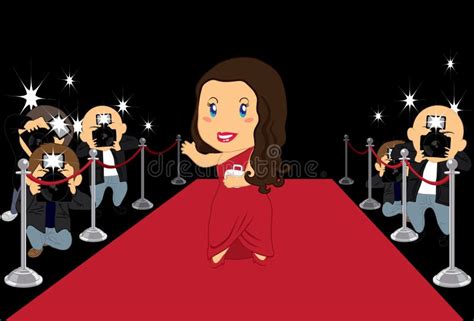 Hollywood Actress On The Red Carpet Stock Vector Illustration Of Idol