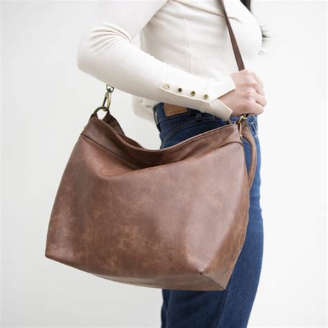 Distressed Leather Hobo Bag Slouchy Shoulder Purse Laroll Bags
