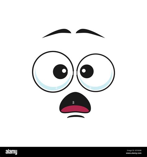 Surprised Cartoon Face Vector Icon Funny Emoji Astonished Facial