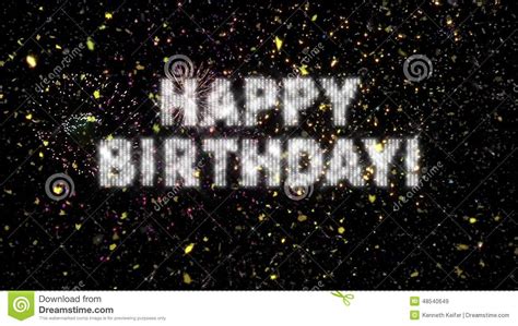 Happy Birthday Confetti And Fireworks Stock Video Video Of Backdrop