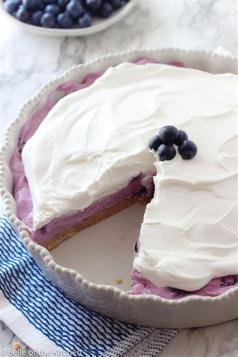 No Bake Blueberry Cream Pie Belle Of The Kitchen