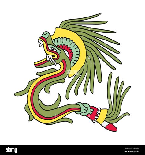 Quetzalcoatl Feathered Serpent Aztec God As Depicted In Codex