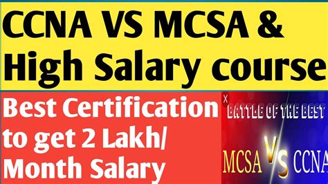 Ccna Vs Mcsa Full Explain In Hindi Ccna Salary Mcsa Salary Future