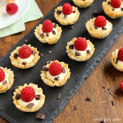 Lay a sheet of phyllo dough horizontally on a smooth, dry surface. Mini Phyllo Cups with Coconut Cream, Raspberries, and Dark ...