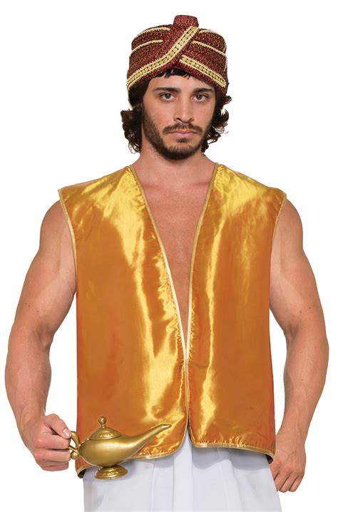 Aladdin Arabian Sultan Vest Adult Costume Gold