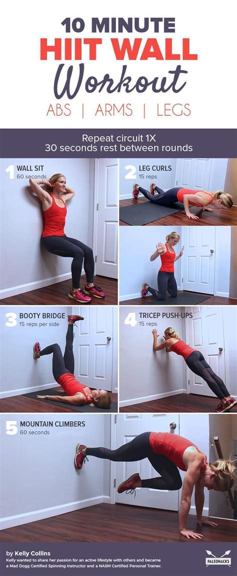 MInute HIIT Wall Workout Wall Workout Abs Workout Exercise