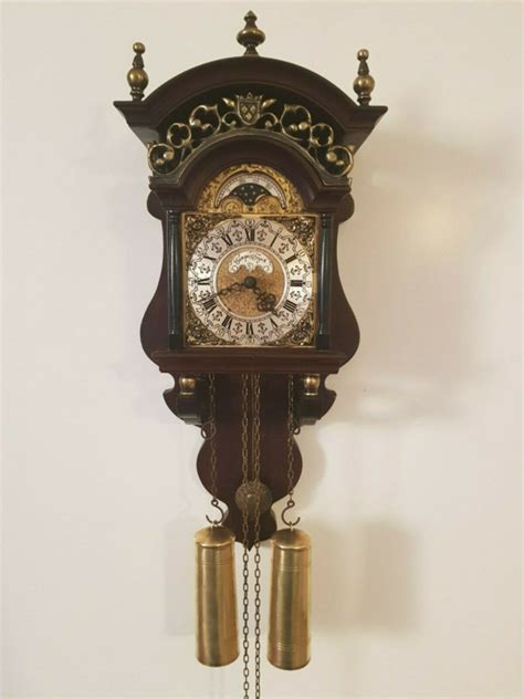 Vintage Warmink Dutch Sallander Wall Clock With Moon Phase Shop Old