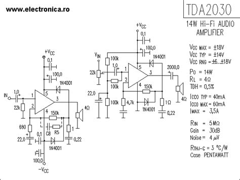TDA W Hi Fi Power Audio Amplifier Schematic Diagram