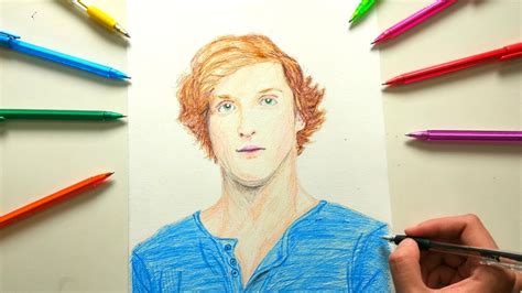 Logan Paul Drawing With Ballpoint Pen Youtube