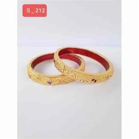 Party Wear Kundan 2 Piece Ladies Brass Gold Plated Bangles At Rs 240