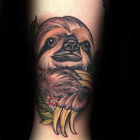 70 Sloth Tattoo Designs Für Männer Ink Ideen Zum Aufhängen Mann