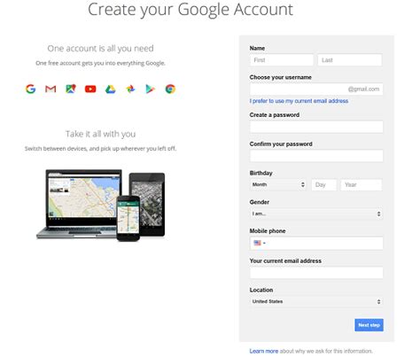 Gmail Account Create Password