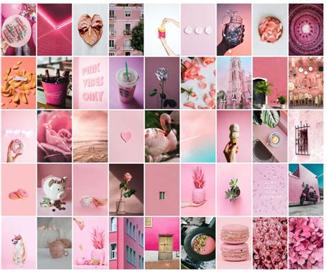 Pink 1 Vsco Wall Collage Kit Photo Wall Aesthetic Prints Etsy