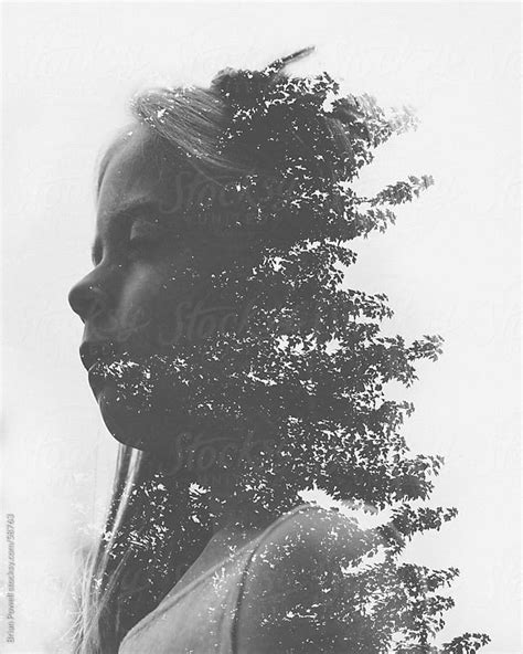 Double Exposure Of Girl And Tree By Brian Powell Stocksy United