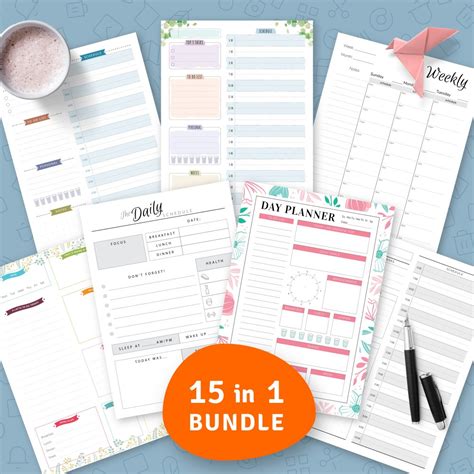 Paper Paper Party Supplies A Undated Fillable Printable Planner Bundle Instant Download